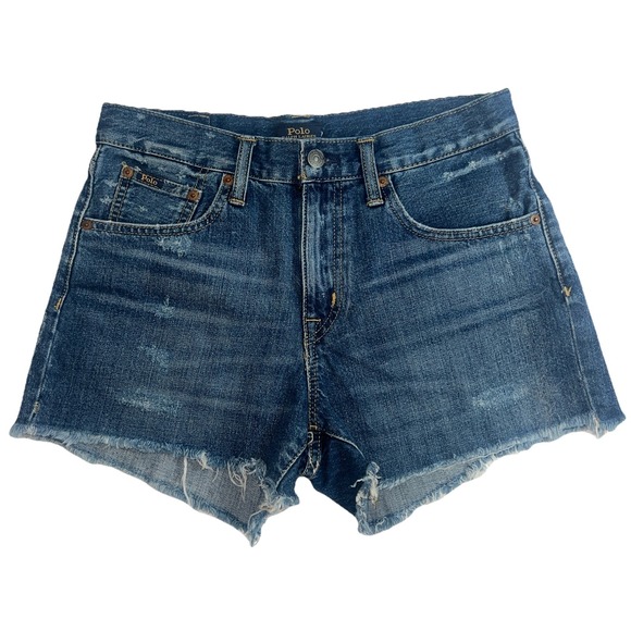 Polo Ralph Lauren Pants - Polo Ralph Lauren Women's The Crosby Relaxed Denim Shorts Size 27 Frayed Raw Hem